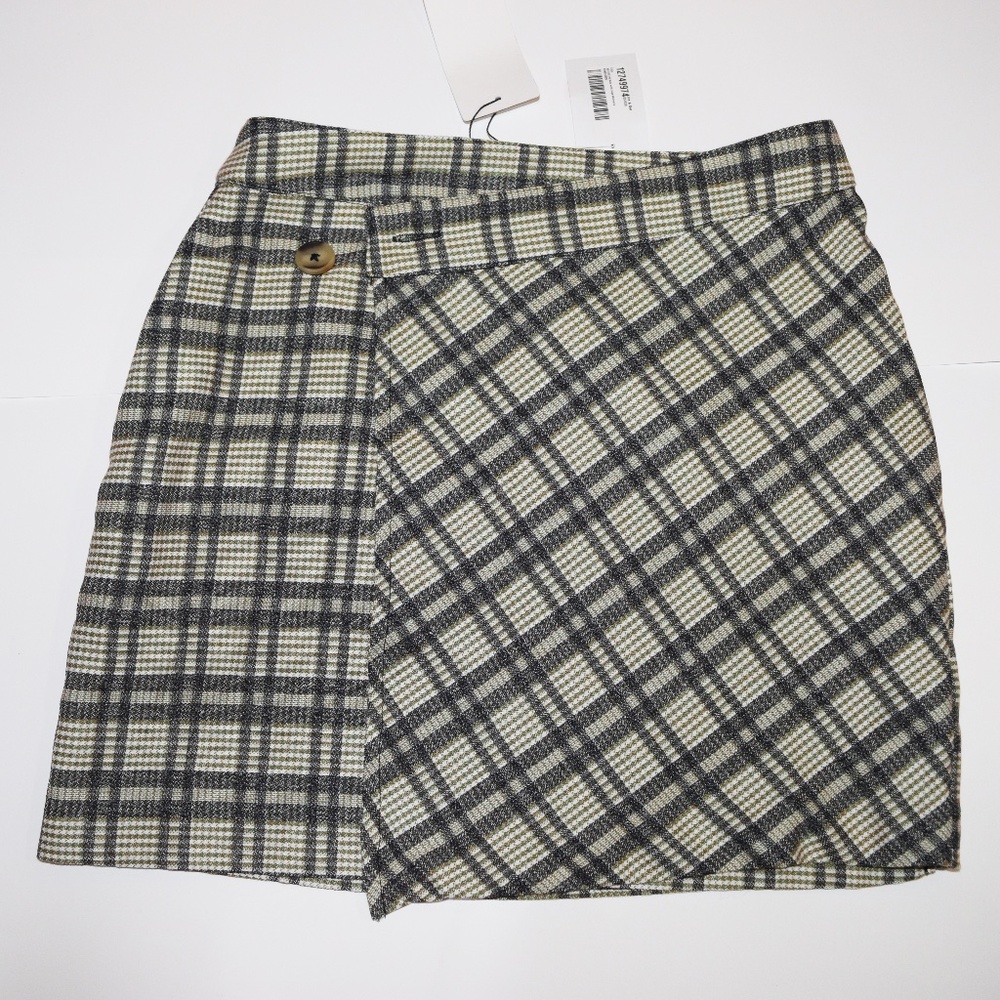 NWT LINE & DOT Lisa Plaid Mini wrap skirt size XS - Picture 2 of 10